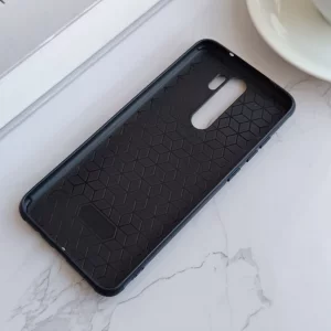قاب جاکارتی دار شیائومی Redmi Note 8 Pro مدل محافظ لنز دار با چرم دوخت دار - رنگ مشکی