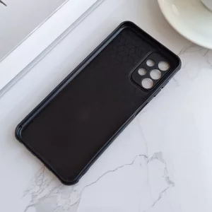 قاب جاکارتی دار Samsung Galaxy A32 مدل محافظ لنز دار با چرم دوخت دار - رنگ مشکی