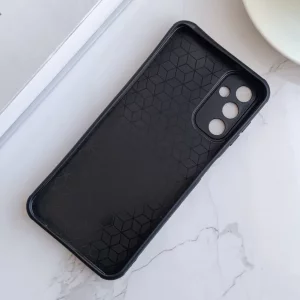 قاب جاکارتی دار Samsung Galaxy A36 مدل محافظ لنز دار با چرم دوخت دار - رنگ مشکی