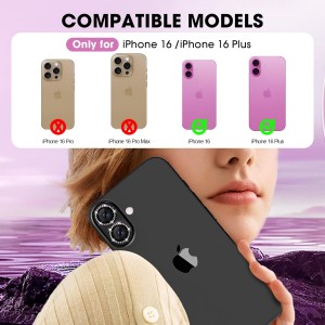 محافظ لنز دوربین Xiaomi Redmi Note 14 Pro 4G / Redmi Note 14 Pro 5G / Redmi Note 14 Pro Plus / Poco X7 مدل رینگی شیشه ای آلومینیومی نگین دار - طلایی