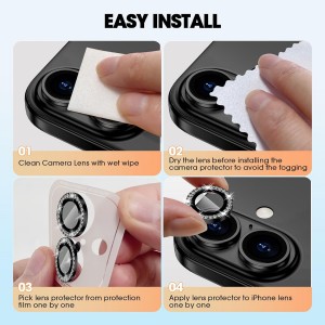 محافظ لنز دوربین iphone 16 نگین دار