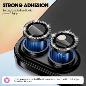 محافظ لنز دوربین Xiaomi Redmi Note 14 Pro 4G / Redmi Note 14 Pro 5G / Redmi Note 14 Pro Plus / Poco X7 مدل رینگی شیشه ای آلومینیومی نگین دار - طلایی