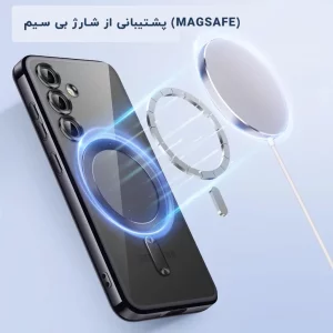 قاب گوشی الکتروپلیتد سامسونگ Samsung Galaxy S24 FE رنگ مشکی عقیق