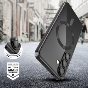 قاب گوشی الکتروپلیتد سامسونگ Samsung Galaxy A55 رنگ مشکی عقیق