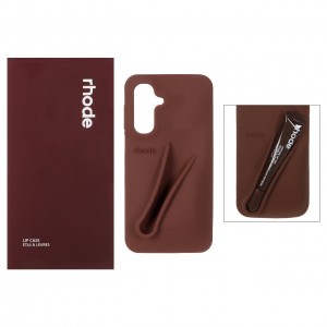 قاب سیلکونی Galaxy A16/ A26/A17 اورجینال  rhode با ست لیپ گلاس - رنگ قهوه ای