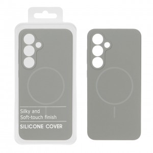 قاب سیلیکونی مگسیف Galaxy S24 FE پاک کنی اورجینال درجه یک - رنگ طوسی