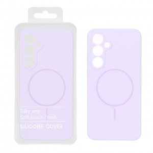 قاب سیلیکونی مگسیف Galaxy S24 FE پاک کنی اورجینال درجه یک - رنگ یاسی