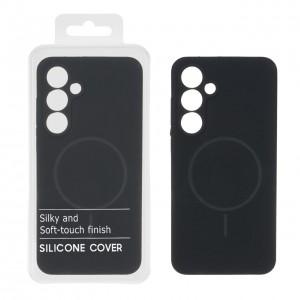 قاب سیلیکونی مگسیف Galaxy S24 FE پاک کنی اورجینال درجه یک - رنگ مشکی