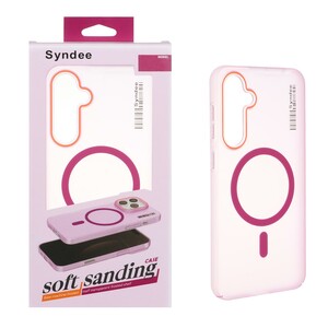 قاب اورجینال Syndee پشت مات MagSafe مدل Samsung Galaxy S23 FE - سرخابی (پک دار )