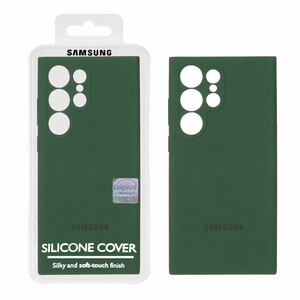 قاب سیلیکونی پاک کنی اورجینال Master Quality مدل Samsung Galaxy S23 Ultra - سبز تیره (پک دار)