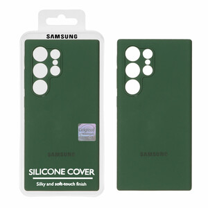 قاب سیلیکونی پاک کنی اورجینال Master Quality مدل Samsung Galaxy S24 Ultra - سبز تیره (پک دار)