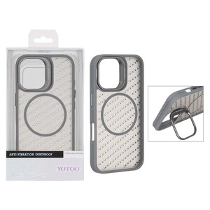 قاب اورجینال Yotoo مات MagSafe استندشو Apple iPhone 16 - خاکستری (پک دار) - NTC