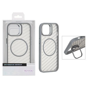قاب اورجینال Yotoo مات MagSafe استندشو Apple iPhone 15 / iPhone 14 / iPhone 13 - خاکستری (پک دار) - NTC
