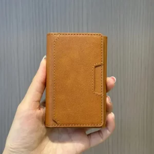 جاکارتی چرمی مگنتی MagSafe دوخت دار درجه یک - عسلی