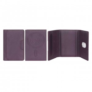 جاکارتی چرمی مگنتی MagSafe دوخت دار درجه یک - بنفش