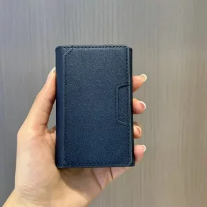 جاکارتی چرمی مگنتی MagSafe دوخت دار درجه یک - سرمه ای