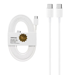 کابل شارژ 1.8 متری PD و فست SAMSUNG Type-C to Type-C 45W - سفید - DST (گارانتی شش ماهه) - درجه یک