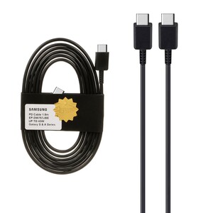 کابل شارژ 1.8 متری PD و فست SAMSUNG Type-C to Type-C 45W - مشکی - DST (گارانتی شش ماهه) - درجه یک