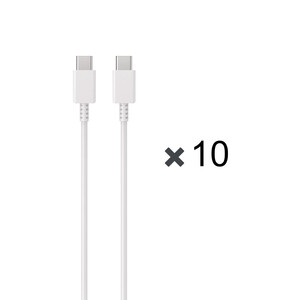 پک 10 عددی کابل شارژ 1 متری PD و فست SAMSUNG Type-C to Type-C 25W - سفید - DST (گارانتی شش ماهه)