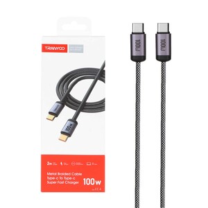 کابل شارژ PD و فست 2 متری Tranyoo Type-C to Type-C مدل CC-4 - مشکی