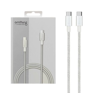 کابل شارژ اصلی 2 متری 60W سوپر فست Omthing Type-C to Type-C مدل POD002 - نقره ای - BSA