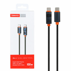 کابل شارژ 1.2 متری PD و فست Tranyoo Type-C To Type-C مدل CC-6 - مشکی