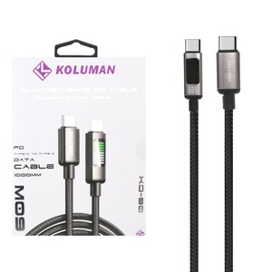 کابل شارژ فست و Koluman Type-C to Type-C PD مدل KD-90 60W - مشکی (گارانتی یکساله PMC)