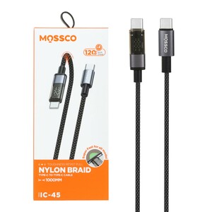 کابل شارژ PD و فست Mossco Type-C To Type-C مدل IC-45 120W - مشکی