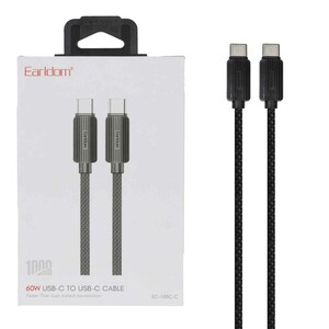کابل شارژ فست Earldom Type-C to Type-C مدل EC-188C-C - مشکی