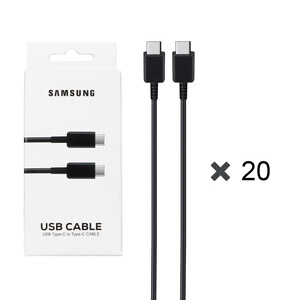 پک 20 عددی کابل شارژ SAMSUNG Type-C to Type-C مدل S23 PD - مشکی - DST (گارانتی شش ماهه) - درجه یک