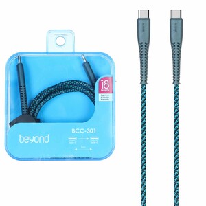 کابل شارژ فست beyond Type-C To Type-C مدل BCC-301 - سرمه ای