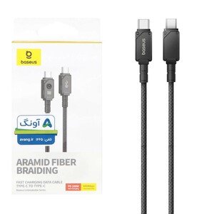 کابل شارژ 2 متری PD و فست Baseus Type-C to Type-C مدل Arming Fiber Braiding CB00051 100W  - مشکی (گارانتی آونگ)