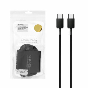 کابل شارژ فست 1.8 متری سرکارتنی SAMSUNG Type-C to Type-C مدل EP-DX510 5A - مشکی - DST (گارانتی شش ماهه)