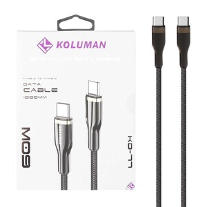 کابل شارژ فست و Koluman Type-C to Type-C PD مدل KD-77 60W - مشکی (گارانتی یکساله PMC)