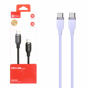کابل شارژ 1.2 متری PD و فست ProOne Type-C to Type-C مدل PCC121 60W - بنفش