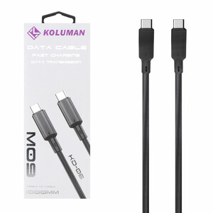 کابل شارژ فست Koluman Type-C to Type-C مدل KD-06 60W - مشکی (گارانتی یکساله PMC)