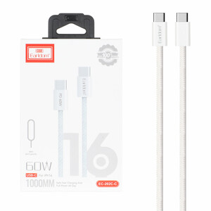 کابل شارژ PD و فست Earldom Type-C to Type-C مدل EC-202C-C 60W - سفید