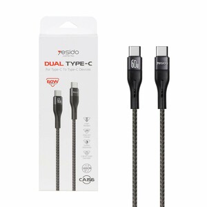 کابل شارژ فست Yesido Type-C to Type-C مدل CA156 - مشکی