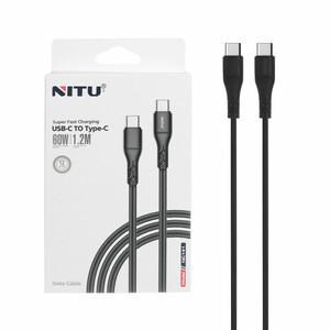 کابل شارژ فست 1.2 متری NITU Type-C to Type-C مدل NC141 - مشکی