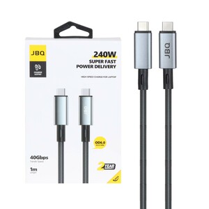 کابل شارژ سوپر فست JBQ Type-C to Type-C مدل PCA-24 - مشکی (گارانتی یکساله رصاصی) (پک ضعیف)