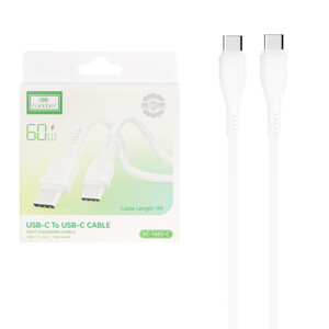 کابل شارژ فست Earldom Type-C To Type-C مدل EC-165C-C 60W - سفید