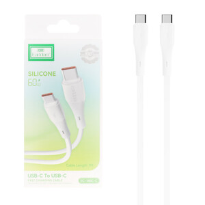 کابل شارژ فست Earldom Type-C To Type-C مدل EC-185C-C 60W - سفید