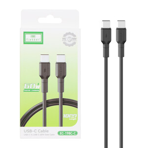 کابل شارژ فست Earldom Type-C To Type-C مدل EC-198C-C 60W - مشکی