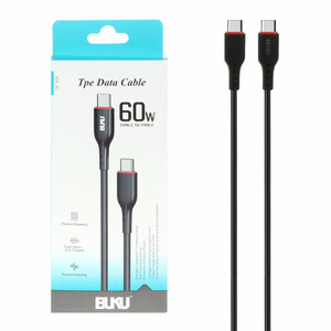 کابل شارژ 2متری فست BUKU Type-C To Type-C مدل MA-85 60W - مشکی - MMS