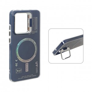 قاب Cyns Case ژله ای دو لایه RT لنز استندشو طرح مگ سیف Xiaomi Poco X7 Pro - سرمه ای