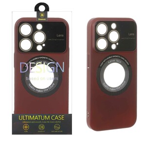 قاب اورجینال Kathy Tech محافظ لنز شیشه ای Magsafe کلاسیک Apple iPhone 14 Pro - عنابی (پک دار)