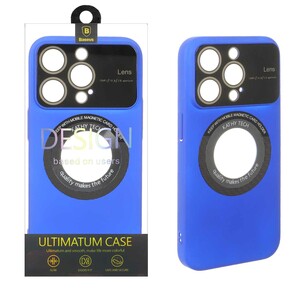 قاب اورجینال Kathy Tech محافظ لنز شیشه ای Magsafe کلاسیک Apple iPhone 14 Pro - آبی کاربنی (پک دار)