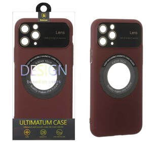 قاب اورجینال Kathy Tech محافظ لنز شیشه ای Magsafe کلاسیک Apple iPhone 11 Pro - عنابی (پک دار)