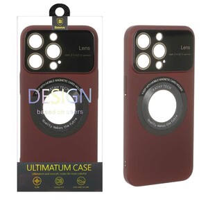 قاب اورجینال Kathy Tech محافظ لنز شیشه ای Magsafe کلاسیک Apple iPhone 13 Pro - عنابی (پک دار)