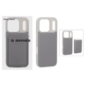 قاب اورجینال HDD چرمی Magsafe با ست جاکارتی مگنتی Apple iPhone 17 Pro - خاکستری (پک دار) - MPS